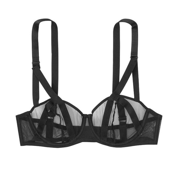 NWT 32 DD / 32 E Victoria’s Secret Mesh Balconette Bra - Picture 1 of 5